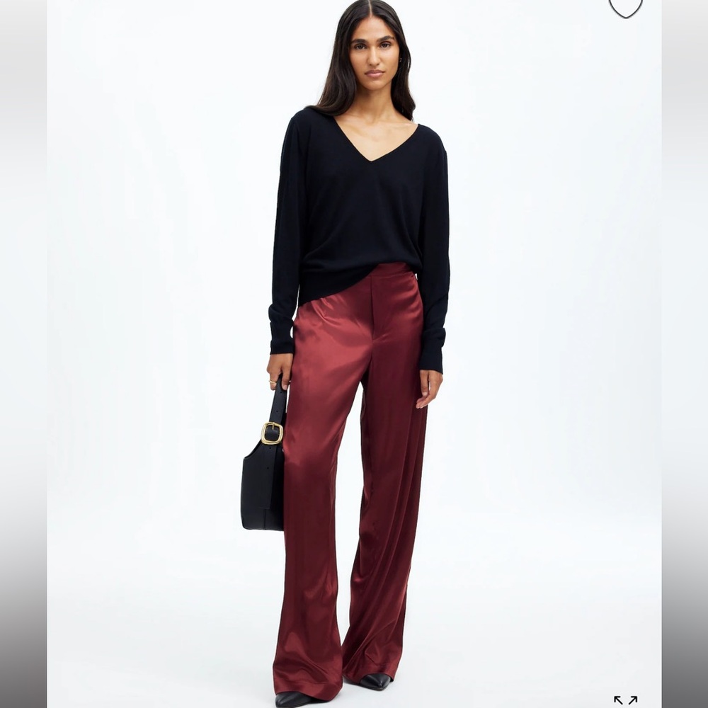 Madewell burgundy satin fancy pants